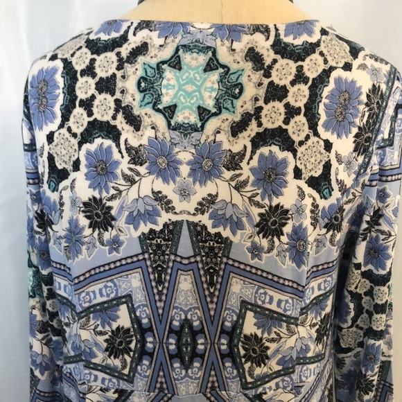 J Jill Woman’s Blue/White Floral Knit 3/4 Sleeve Dress Size XS - Picture 9 of 15